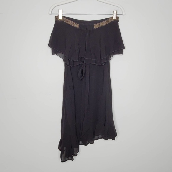 CHAN LUU Gabrielle Black Off The Shoulder Asymmetrical Dress Sz X-Small XS - Picture 4 of 8